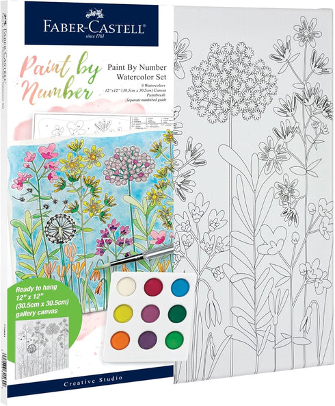 WATERCOLOR PAINT BY NUMBER FARMHOUSE FLORAL - DIY NUMBER PAINTING